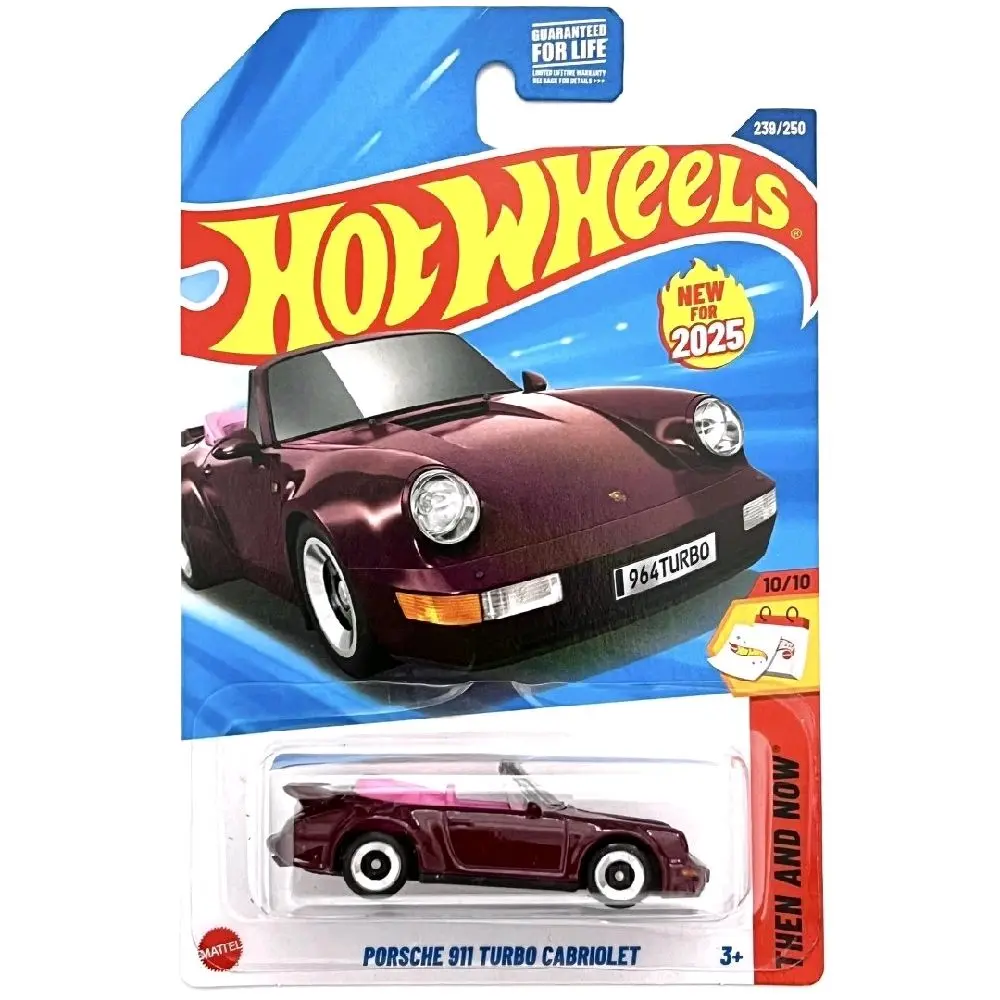 Hot Wheels 2025 Porsche 911 Turbo Cabriolet - Then & Now Series, Collectibles for Enthusiasts Highlighting Design Evolution, Captures Transformation Through Time