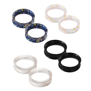8pcs Soft Flexible Silicone Ear Gauges Tunnels Double Flared Earrings 0g 00g 1/2 Colored Plug Tunnel  Coppk011a