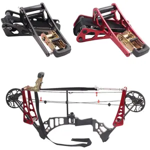 Archery Compound Bow Press - Portable Hand Held Bow Accessories for Compound Bow & Crossbow Aluminum Alloy Ratchet Bow Press Open Tool for Bow String Silencers Replacement