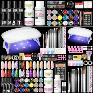 Acrylic Nail Kit For Beginners: With Everything Gel Polish Kit With UV Lamp Acrylic Nail Set With Glitter Acrylic Powder Complete Starter Kit Acrylic Nail Supplies