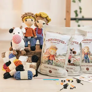 Hearth & Harbor Amigurumi Crochet Kit for Beginners Adults and Kids, Learn to Crochet Kits for Adults Beginner with Easy Yarn, Stuffed Animal Kit