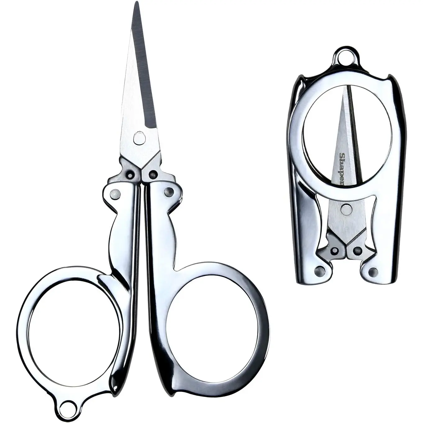 Stainless Steel Folding Portable Travel  Small Foldable Paper String Craft Shred , 2 Pack