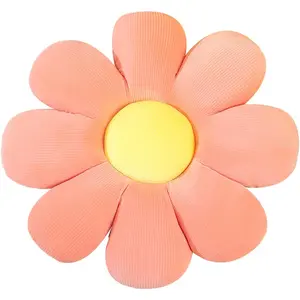 Flower Shaped Throw Pillow - Soft Seating Cushion for Bedroom, Sofa, Bed, Reading - Floor Plush Room Decor (15 inch, Pink)