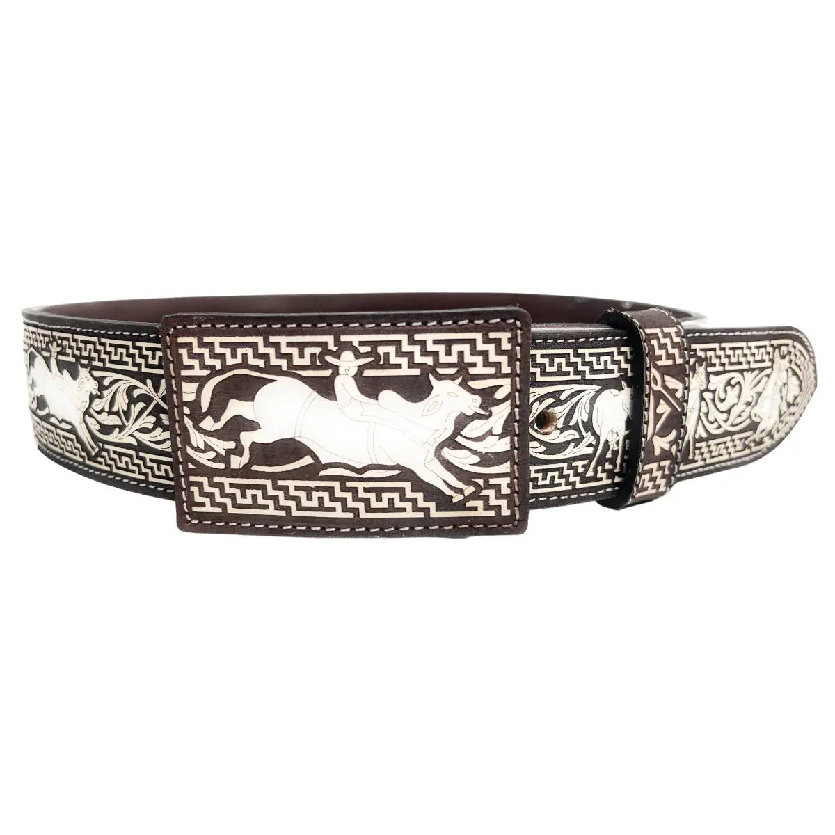 9 Suertes Charras Charro Belt – Laser Engraved Cowboy Belt