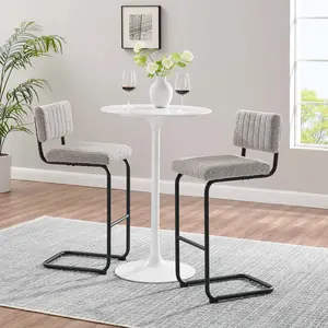 Modway Parity Boucle Bar Stools - Set of 2 in Black Taupe