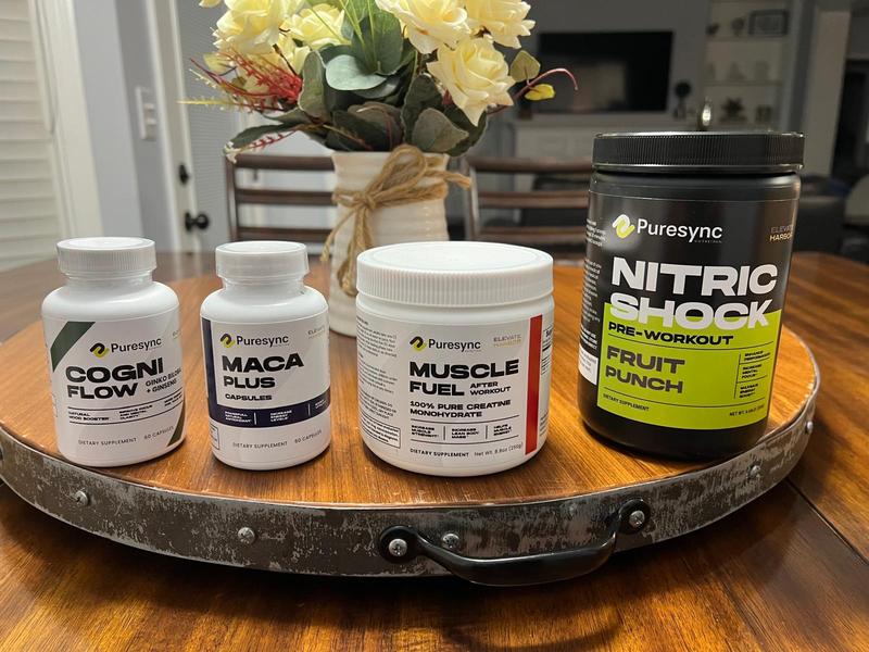 PureSync - Nitric Shock Pre-Workout Powder (Fruit Punch) - 0.66lb 30 Scoop