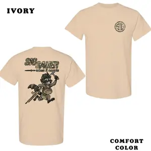 Sig Sauer Tactical Raccoon T-Shirt - Blue Jean Comfort Colors Tee, "When It Counts" Humor Graphic, Modern Shooter Gift, Durable Quality Streetwear Graphic Tee, Shortsleeve, Basic Tops, Trending, Fabric Cotton, Women's top, Menswear, Gift, Streetwear.