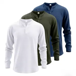 Men’s Henley Neck Sweatshirt Slim Fit Long Sleeve Work Shirt Half Button Front for Casual Wear Street Style Outdoor Activities Gym Workout fleece solid short sleeve Soft peace apparently Gym Sweatwear graphic tee 90s graphic tees