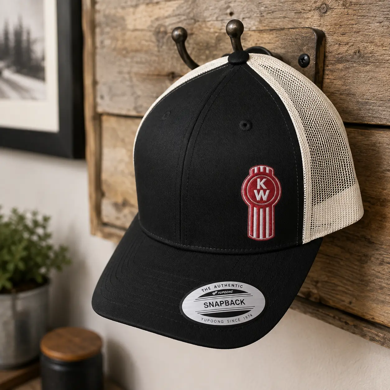 Kenworth Embroidered Black Trucker Hat Mesh Adjustable Cap