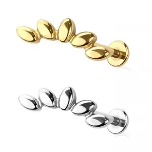 20G/18G/16G Marquise Fan Ear Climber • Threadless Flat Back Studs • Push Pin Labret • Flat Back Earring • Tragus Stud • Flat Back Upper Ear Stud • Helix Stud • Ear Cartilage Stud • Threadless Earring • Conch Stud • Implant Grade Titanium • Silver • Gold