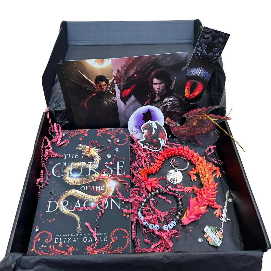The Curse of the Dragon Signed Special Edition Fantasy Paranormal Romance Paperback with Sprayed Dragon Wing Edges, a Dragon, and Bookish Goodies Comic Book Comicbookset