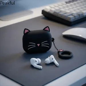 Cute Animal-Themed Protective Case — Compatible with Apple AirPods Pro (3rd/2nd Gen) & AirPods (4th/3rd/2nd Gen) [2026 New Model] — Cat Design