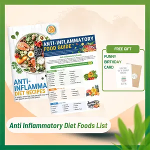 [Gift] Set 2 Anti Inflammatory Diet Foods List: Nutrition Grocery, Recipes Guide for Beginners, Healthy Nourishing Plan with Antioxidants and Action Plan