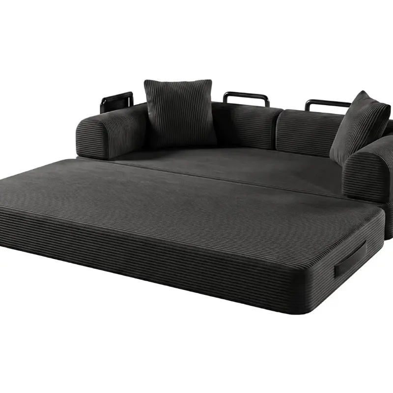 Washable Convertible Sofa Bed Couch Sleeper Pull-Out Bed Couch With Side Pockets