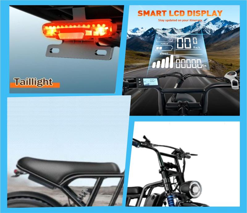 Electric Bike for Adults, Full Suspension, 48V13Ah Removable Battery, Up to 28MPH & 46.6 Miles (PAS), 1000W Ebike with All-Terrain 4.0" Fat Tires, Cruise Control, UL Certified, Moped E-Bike