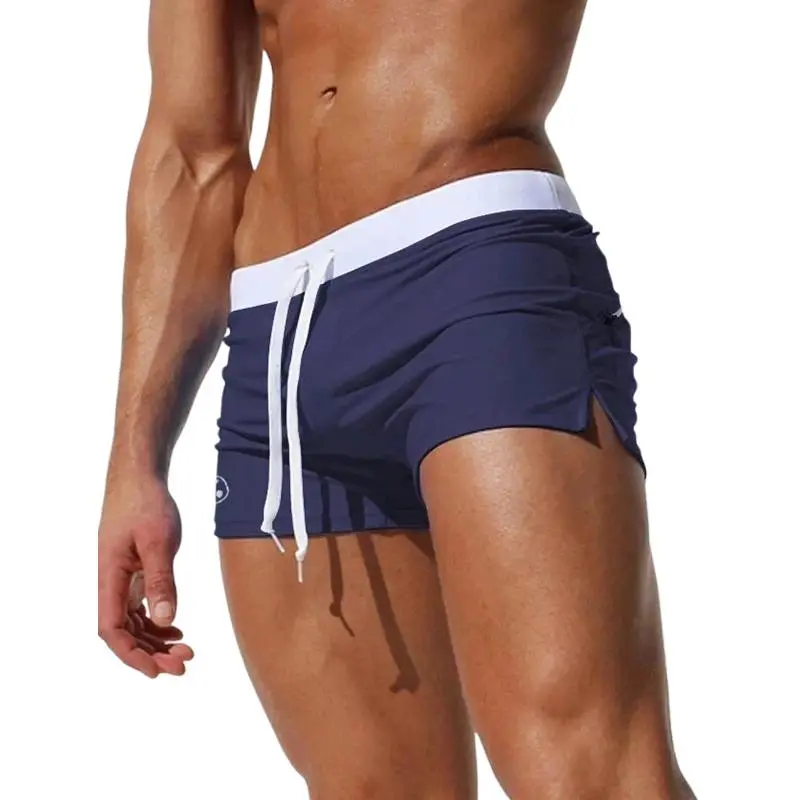 Mens Swimwear Short Swim Trunks with Zipper Pocket
