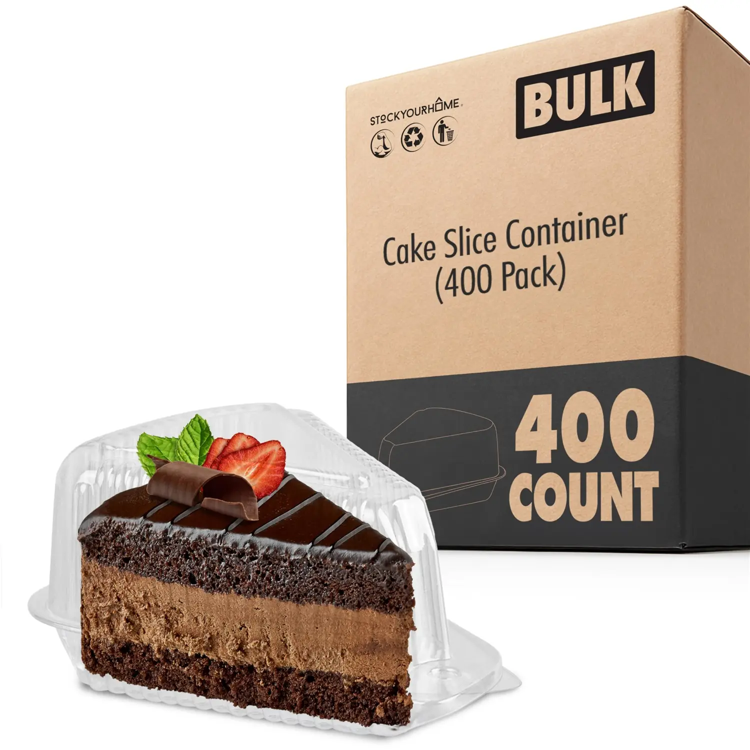 Cake Slice Container (400 Pack)