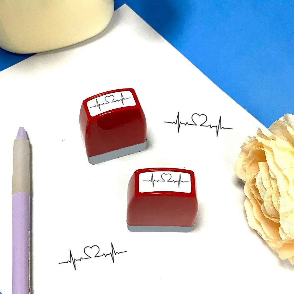 Creative Ecg Heartbeat Stamp, Unique Love Pattern Marking Stamp, Perfect Gift for Art Enthusiasts, Self-Inking Print