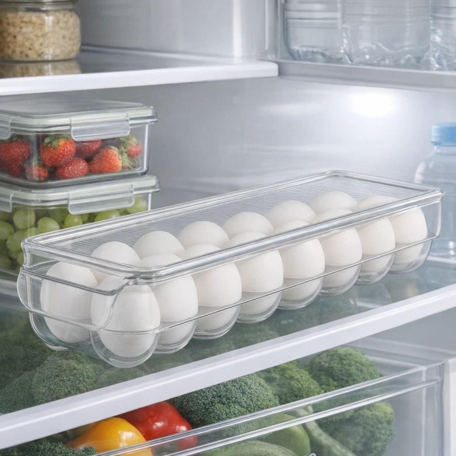 Home Collection Stackable Clear Acrylic Egg Holder with Lid