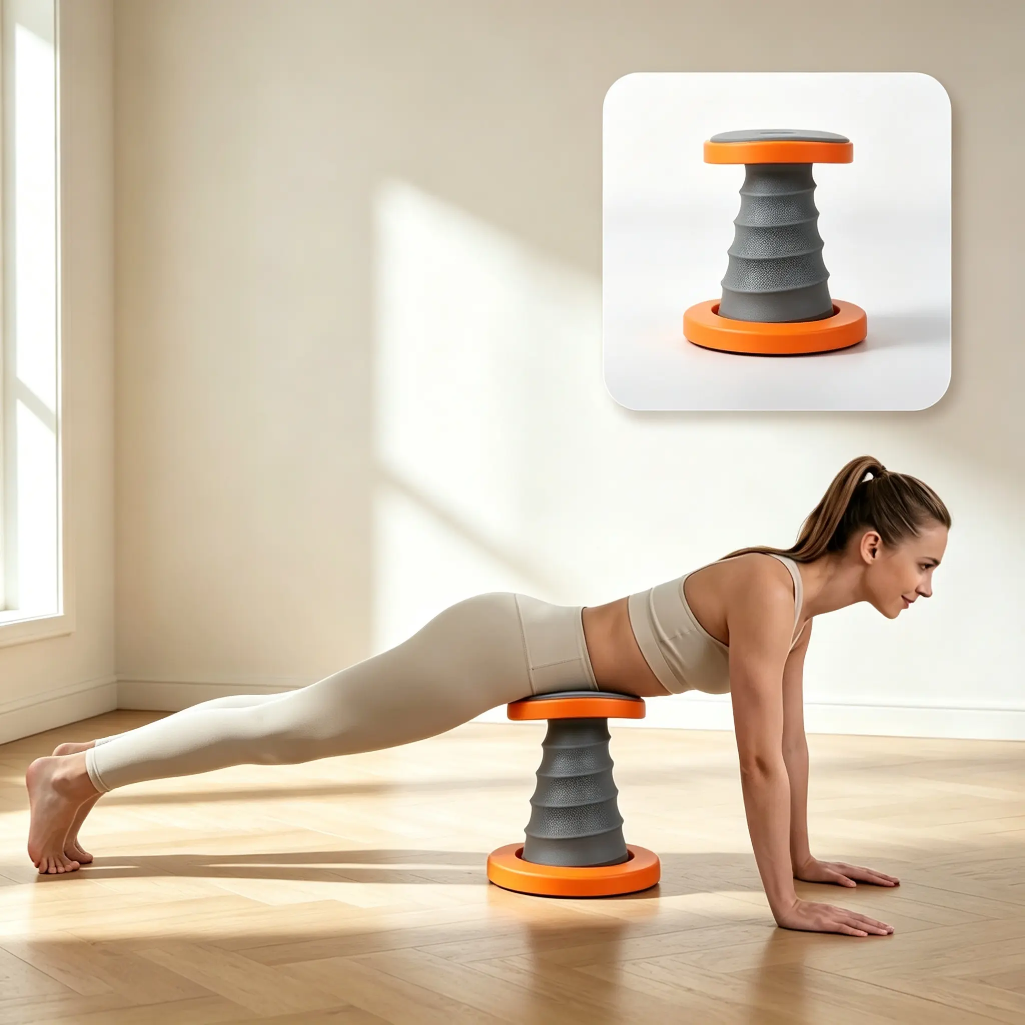 Unisex Auto Rebound Push-Up Assist Spring Trainer, Portable Size Chest Workouts & Core Training Fitness Equipment for Beginners (Home Strength Training Use)