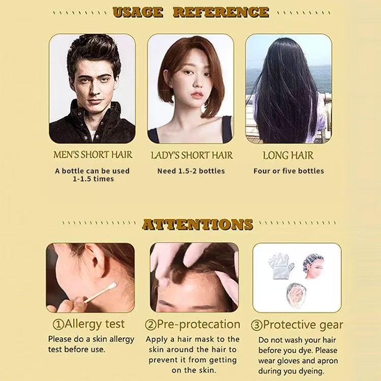 Hair Dye Home Use Dye Comb（Two-bottle set） Integrated Convenient Plant Essence Cream Ash Brown Ash Blonde Highlights No Damage Mild Haircare