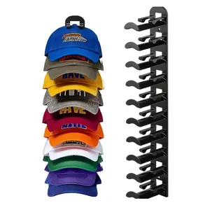 Hat Hook for Wall 1/2 Pack HatSpring PicksOrganizer Holds Up to 10/20 Hats with StrongAdhesive and 8 Screws Cap Holder for ClosetDoor and Bedroom B-Black - Decor Storage Hooks