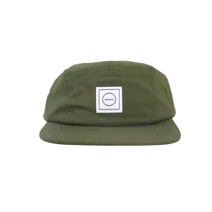 Nylon Five-Panel Hat in Moss