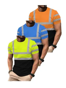 3 pieces of men's casual sports T-shirts, Casual sports tops, featuring 3D digital printing, worker T-shirt patterns, lightweight and breathable fabric, suitable for daily casual wear, with a round-neck short-sleeved top machine washable