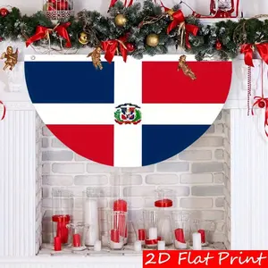 1pc Semi-Circle Dominican Garden Flag  Durable Polyester, Outdoor Yard Decor for Halloween and Christmas Party, Fade Resistant for Home Festivities