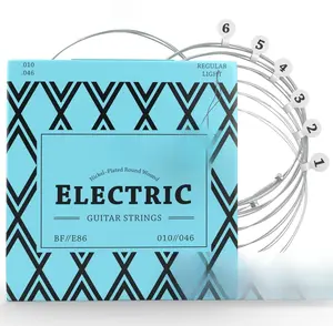 Electric Guitar Strings 10-46 Nickel Steel 6 String Set with 4 Picks & Extra 1E String for Optimum Sound Quality & Durability