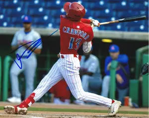 Justin Crawford Signed In Person 2024 Jersey Shore Blue Claws 8x10 Photo Phillies #3 Prospect!