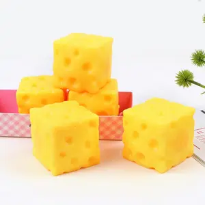 Soft Elastic Cheese Block - Yellow Moldable Stress-Relief Toy, With Squeezing Function, Suitable For Play And Relaxation. The Rebound Sensory Toy Helps With Relaxation And Concentration, Sensory Cheese Toy For Children And Adults