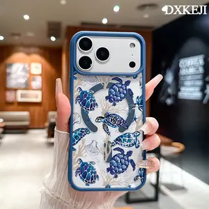 Ocean Life Cute Turtle Pattern Magnetic MagSafe Phone Case for iPhone 17 Air/16 Pro Max 15 Pro 14 13 12 11 Plus Lightweight Shockproof Slim Protective Cover Supports Wireless Charging Case Casing