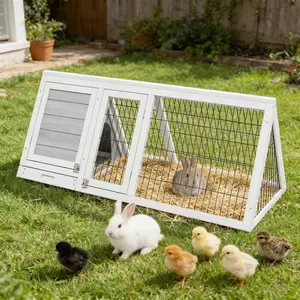 Wooden Chicken Coop Outdoor Small Rabbit Hutch Quail Coop Wooden Bunny Cages
