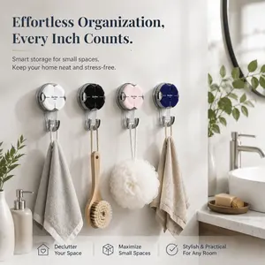 Heavy Duty Suction Cup Hooks, Strong Suction Hanger for Wreath, Shower, Window & Glass Door. Waterproof Outdoor Hooks for Bathroom Wall Hanging - Removable, No Drilling