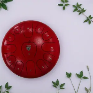 Tongue Drum C Key Carbon Steel ,Red 12-inch 13-Tone For Home Meditation Yoga Spiritual Healing Musical Gift