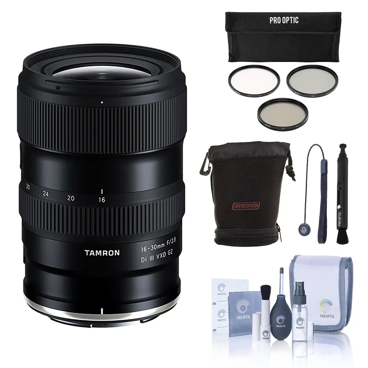 Tamron 16-30mm f/2.8 Di III VXD G2 Lens for Nikon Z, Bundle with 67mm Filter Kit, Lens Case, Pen Lens Cleaner, Cleaning Kit and Lens Cap Tether