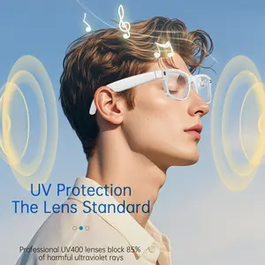 3 Lenses Smart Glasses with Camera, (Transparent Anti-blue Lenses + Sunglasses Lenses+Brown Lenses) 2MP Camera( Interpolation 5MP) Anti-shake 1080P Video Recording Multi Languages Translation Bluetooth Glasses Music & Hands-Free Calling