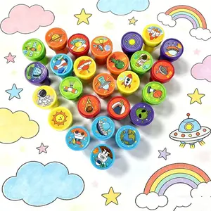 26-Piece Space Theme Stamp Toys Set, Mixed Pattern Kids Self-Inking Stamps, Birthday Party Supplies, Student Use Stamps