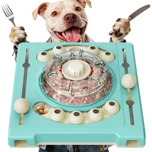 KADTC 2 Levels of Challenge Dog Puzzle Feeder Toy U.S. Brand - Design Spin-to-Release Treat Food Dispenser For Small Medium Large Dogs Boredom Buster Mental Stimulation Enrichment Slow Feeding Toys