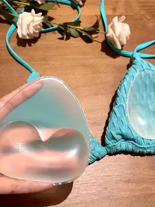 2-Pack Reusable Silicone Bra Pads, Strong Support, Seamless Design, Invisible Fit, High-Quality Material, for Bikinis and Wedding Dresses