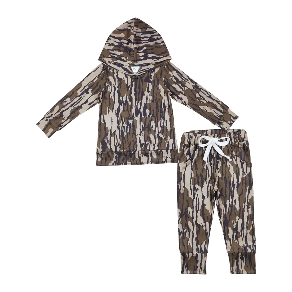 GLP1054--- Kids' Camouflage Hooded Long-Sleeve Outfits - Trendy Camo Print, Stylish Hoodie Design | Fashion-Forward Kids' Streetwear | Cool Toddler &