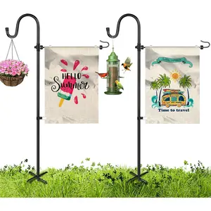 Garden Flag Stand, Sturdy 2-Pack Flag Pole Holder with Shepherd Hook for Yard Decorations Outdoor Garden Flag Holder for 14''x20'' Flags 45 in Heavy Duty Yard Flag  Stake (Without Flag)