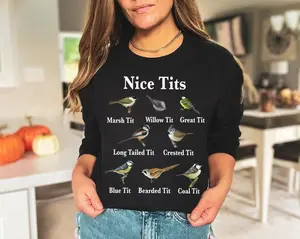 Nice tits bird, Nice Tits Shirt, Birdwatchers Gift, Bird Lovers T-Shirt, Bird Shirt, Birdwatcher Shirt, Cute Birdie Shirt, Funny birds shirt