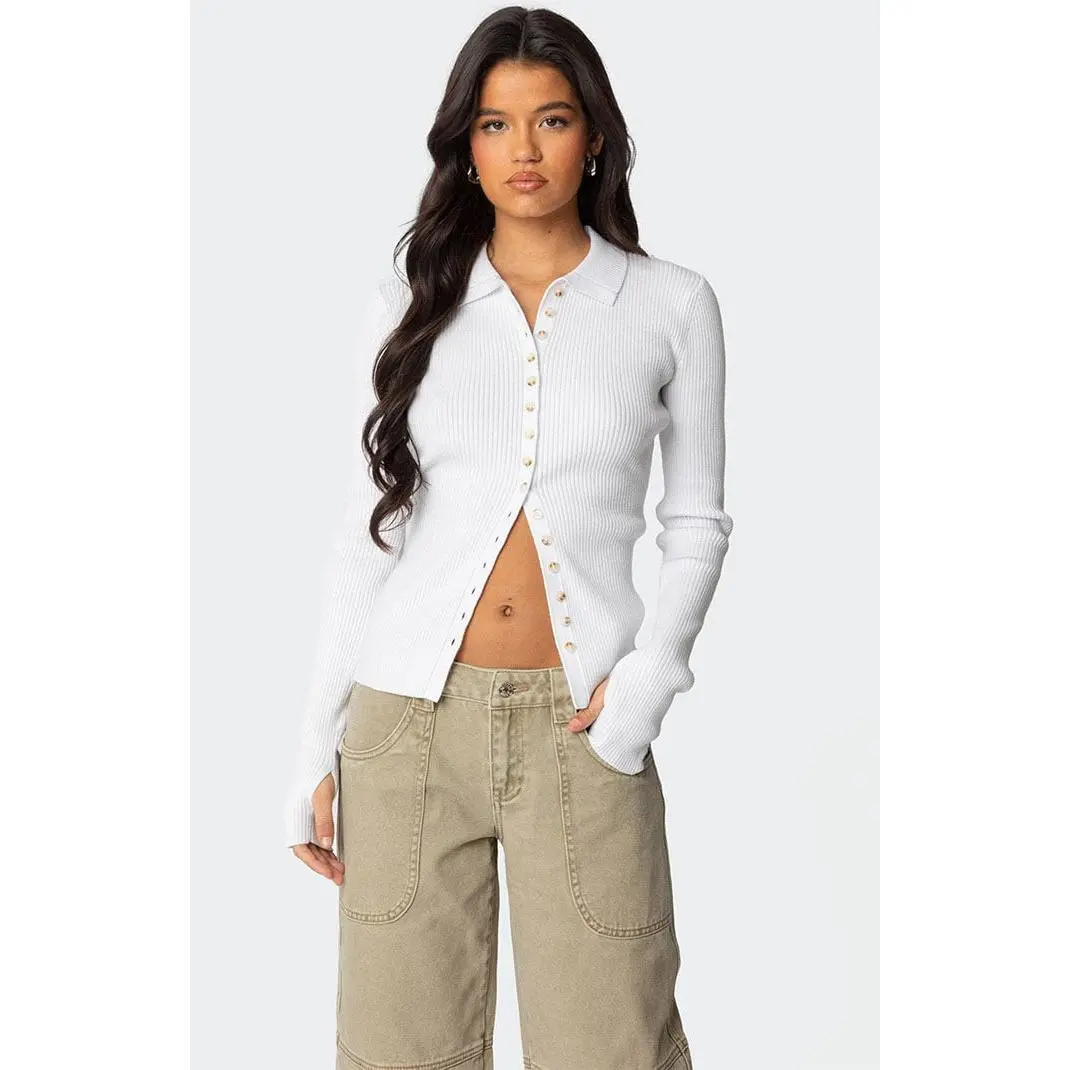 Edikted Women's Mirielle Ribbed Knit Cardigan