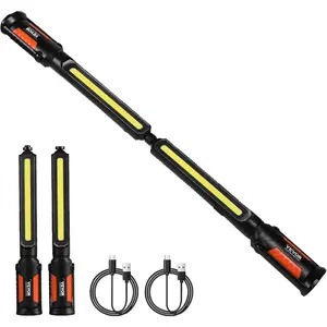 VEVOR JM-YP20 Underhood 1450LM, 4400mAh Rechargeable Magnetic Bright LED, Portable Cordless Mechanic Work Bar, for Car Repairing Inspection Garage Workshop Emergency Home Lighting, Silver+White