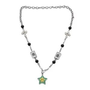 Vmess Vintage Jewelry Pendant | Enamel Star Billiards with Inlay, Wealth Making Mahjong Design.