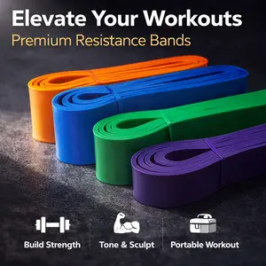 High Elasticity Resistance Bands for Working Out, Durable Fitness Loop Bands for Strength Training, Stretching, Legs, Arms, Yoga, Pilates & Home Gym Exercise