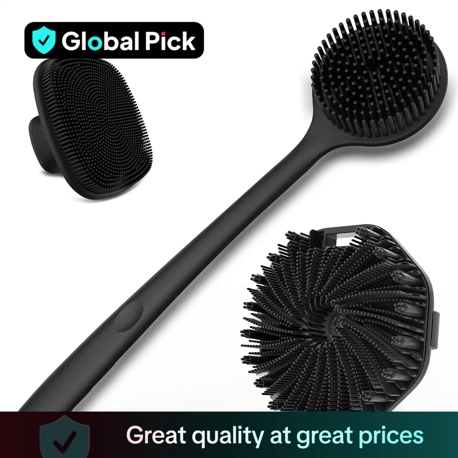 Silicone Bath Brush Set, 1 Set Portable Non-slip Skin Friendly Face Back Cleaning Brush, Foot Scrubber, Bathing Accessories for Home Bathroom Hotel Sa