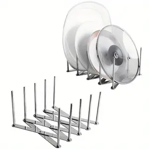 1pc Multifunctional Lid Holder Retractable Pot Lid Holder Kitchen Drain Rack Storage Rack Pot Lid Organization